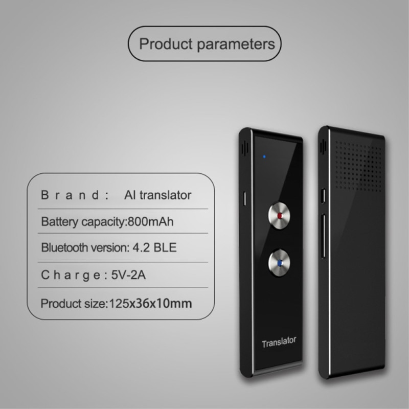 T8+ Bluetooth 40 Language Speech Instant Translator matkaoppimiseen