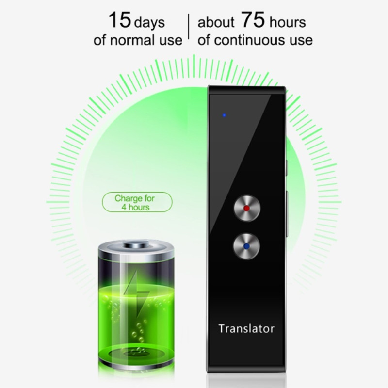 T8+ Bluetooth 40 Language Speech Instant Translator matkaoppimiseen