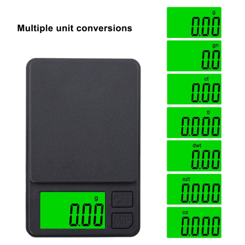 Scale Digital Scale Mini Compact veier 0,01 gram opp til 1000 gram