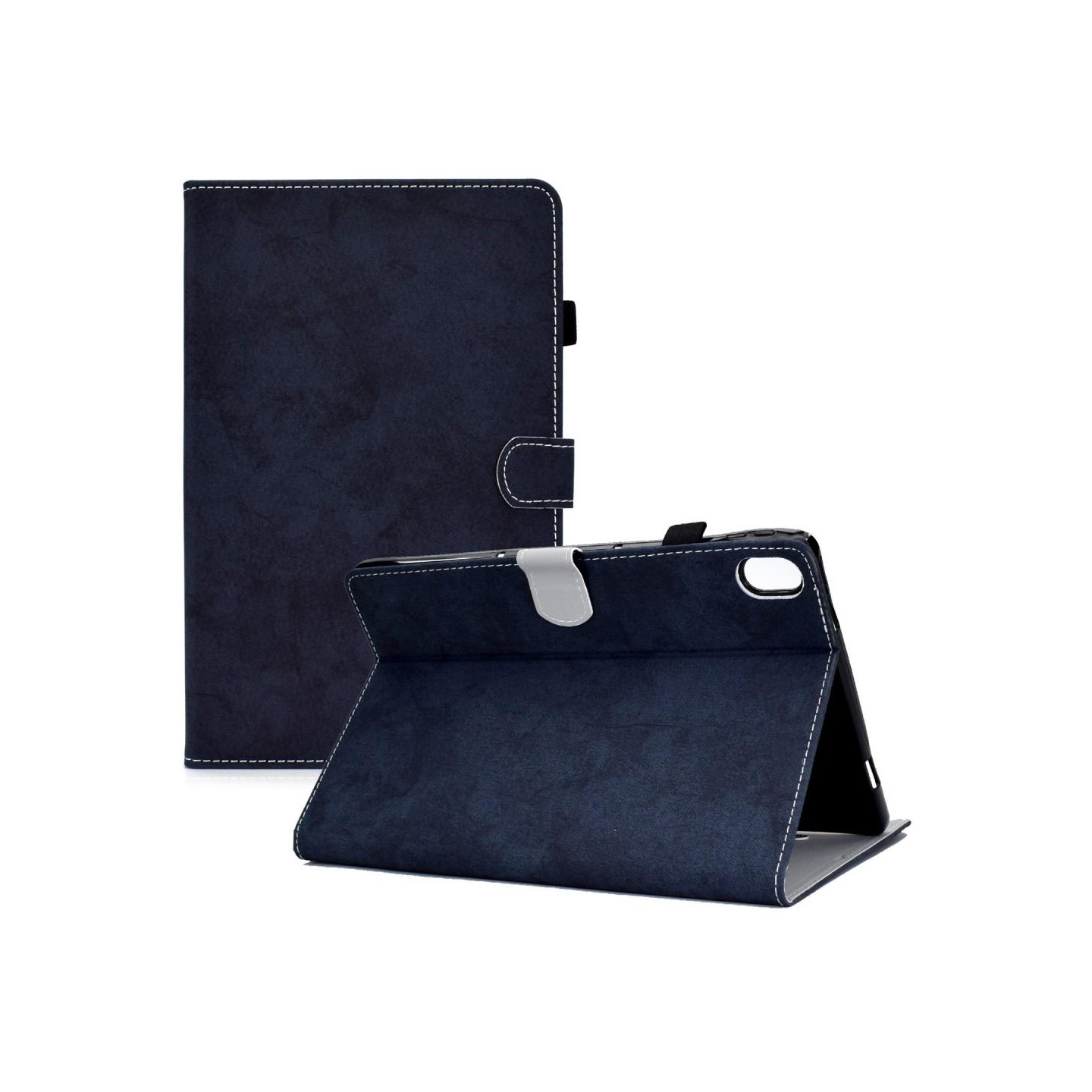 For iPad 10.9 (2022) Tablet Case Cover Cloth Texture - Dark Blue
