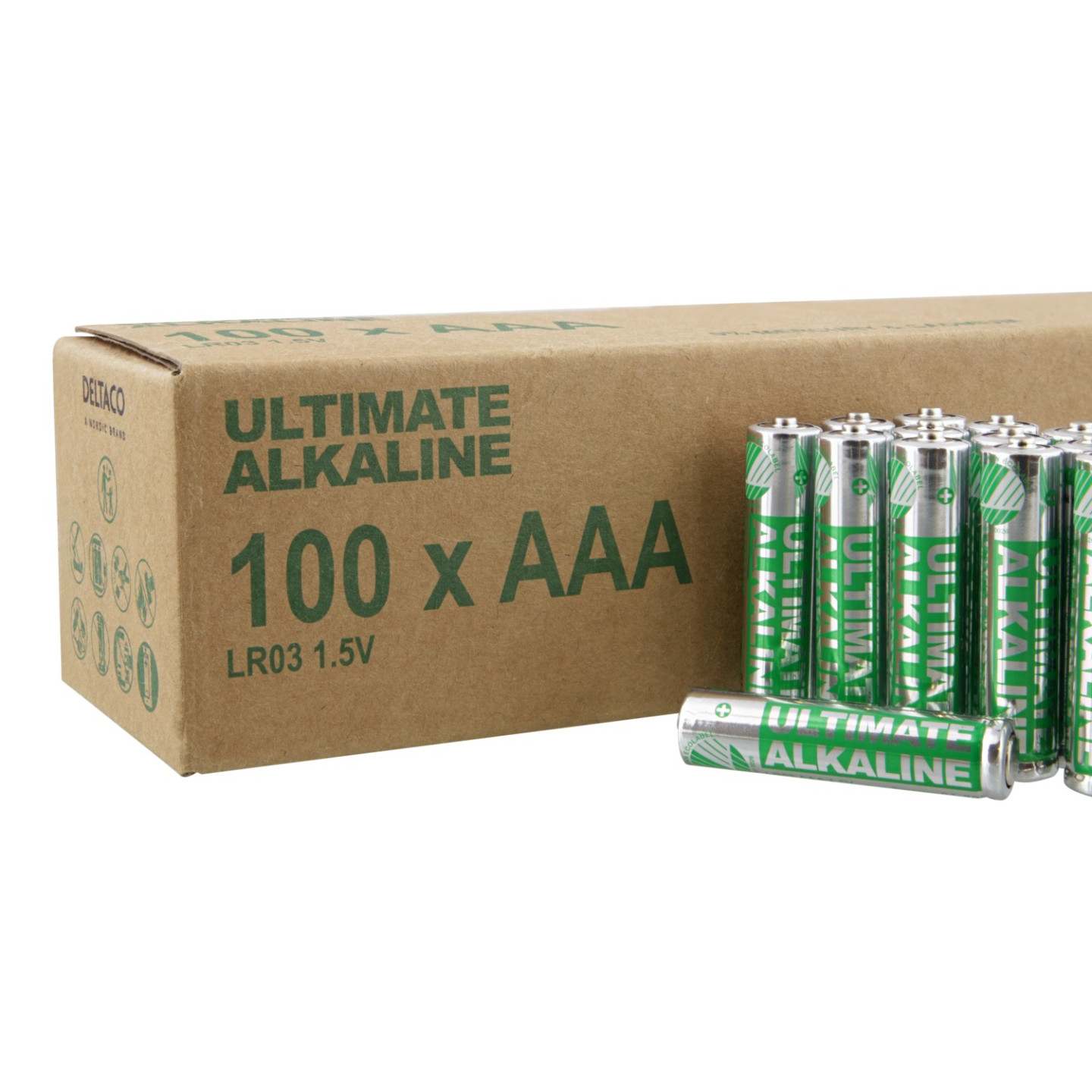 Ultimate Alkaline AAA - paristo Pohjoismainen ympäristömerkitty 1,5V 100 - pakkaus