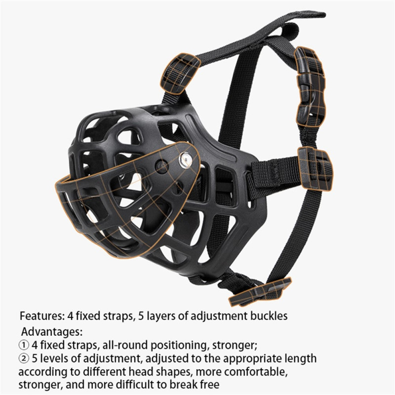 Anti-bite Muzzle Silicone Pet Dog Anti-Barking Mouth Guard Size L