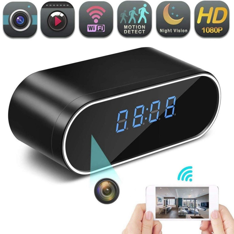 Spy Camera Clock Camera WiFi Mini Camera IR Night Vision Alarm Motion Detection