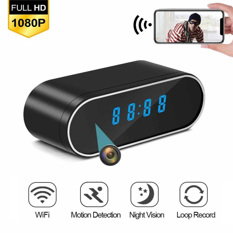 Spy Camera Clock Camera WiFi Mini Camera IR Night Vision Alarm Motion Detection
