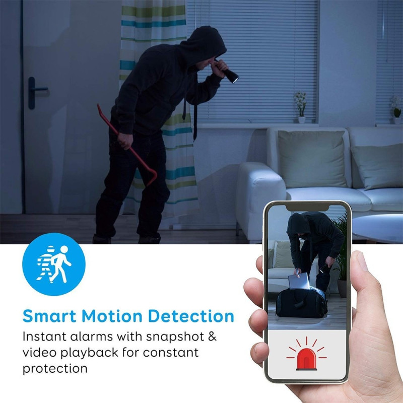 Vakoilukamera kellokamera WiFi minikamera IR yönäkö hälytys liiketunnistus