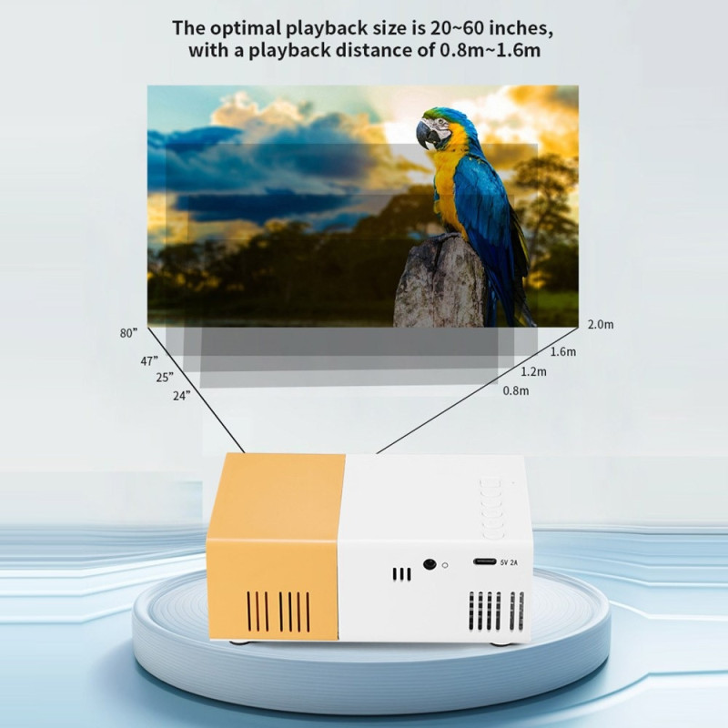 Projector Home Theater HD Portable LED Projector Screen Mirroring Supports 1080P