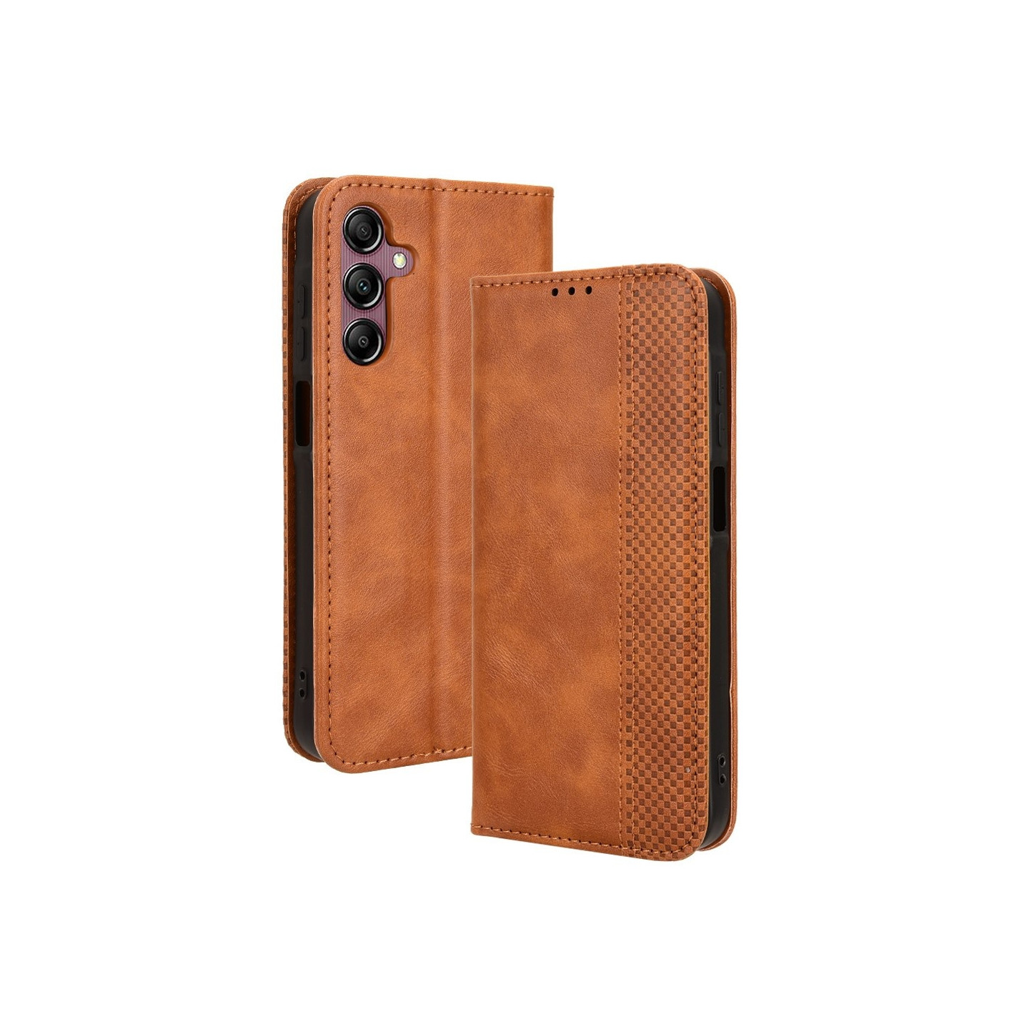 Wallet Stand Flip Phone Case for Samsung Galaxy A15 5G - Brown
