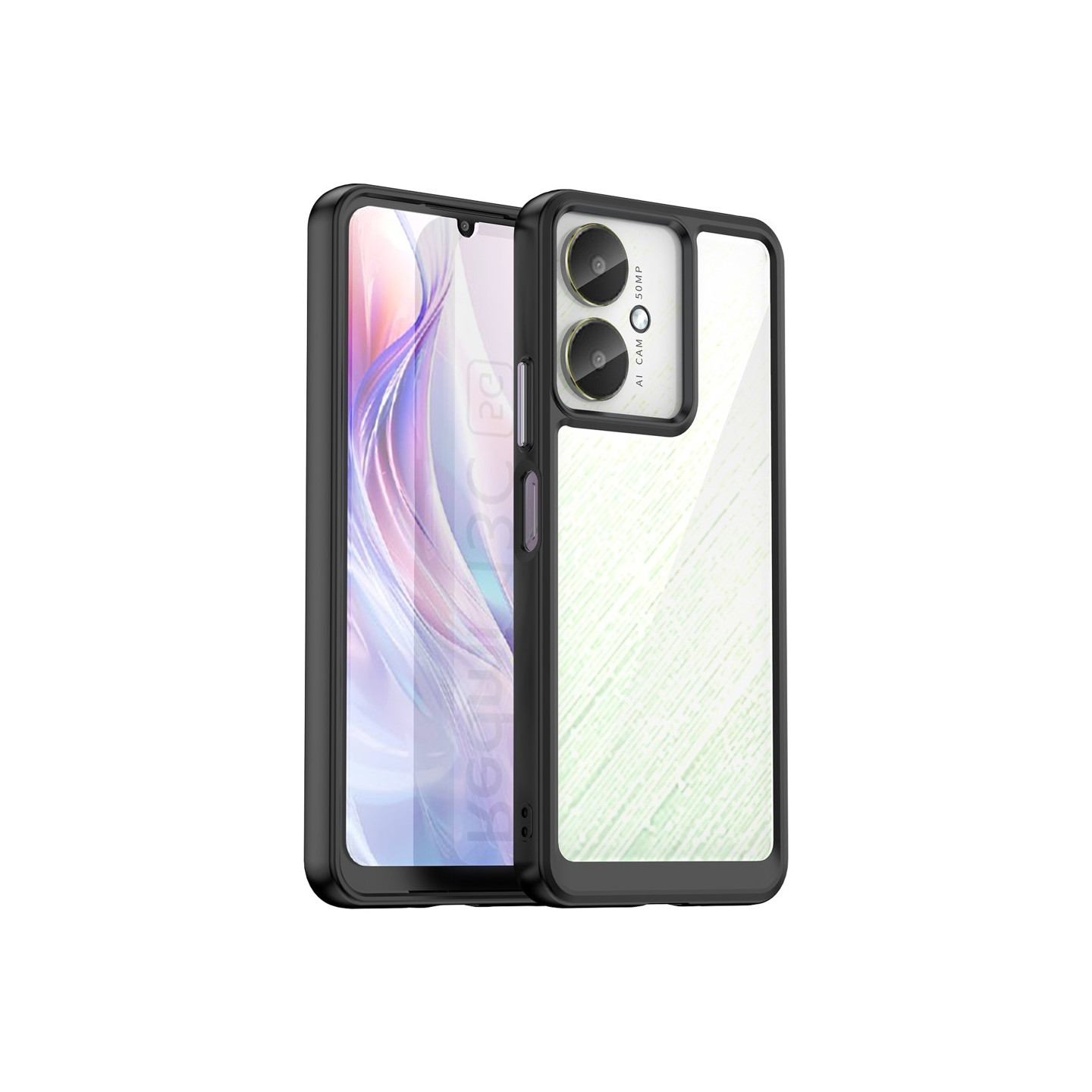 For Xiaomi Redmi 13C Case Cover Back Hybrid TPU+Acrylic