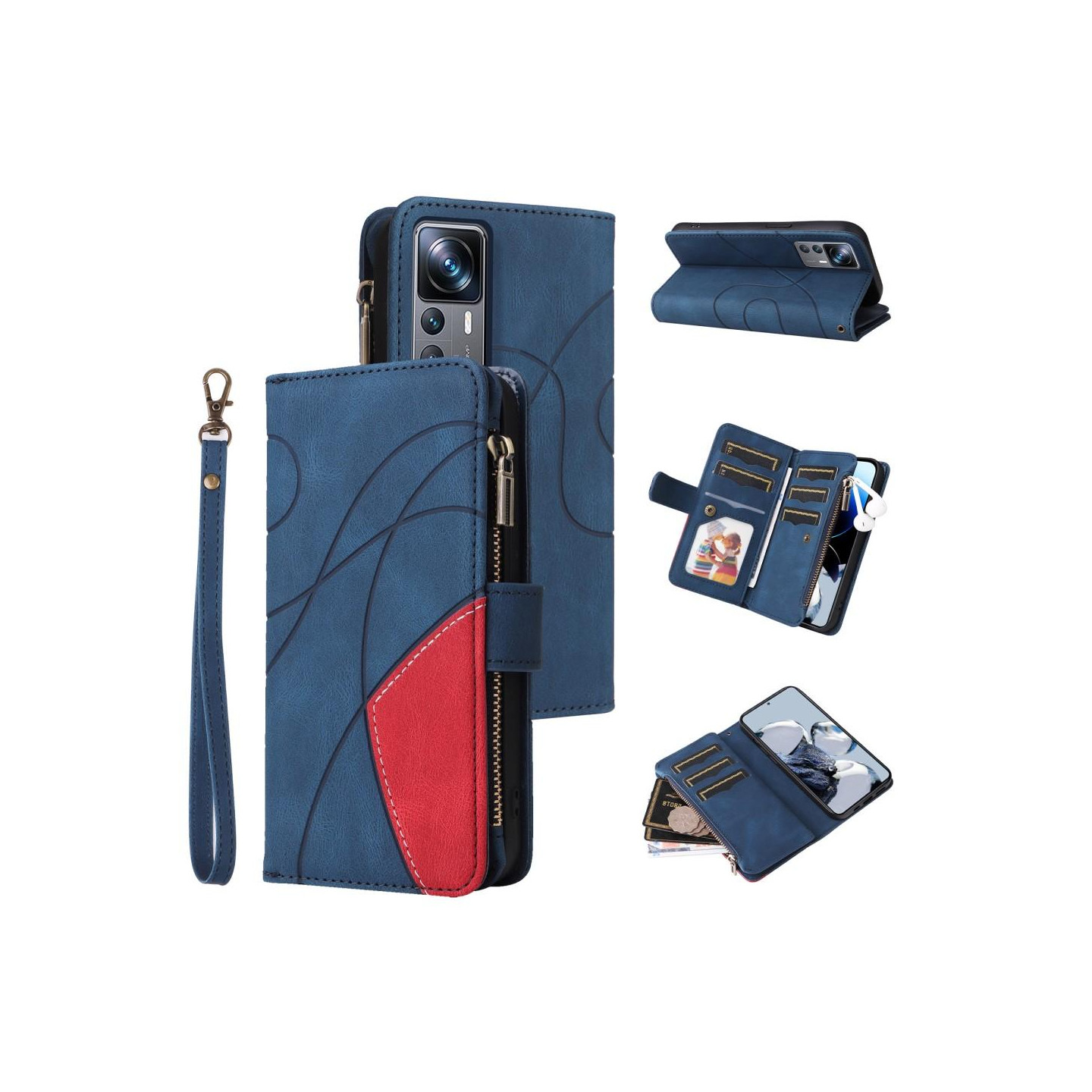 KT Multi - function Series - 5 For Xiaomi 12T / 12T Pro Phone Case - Blue