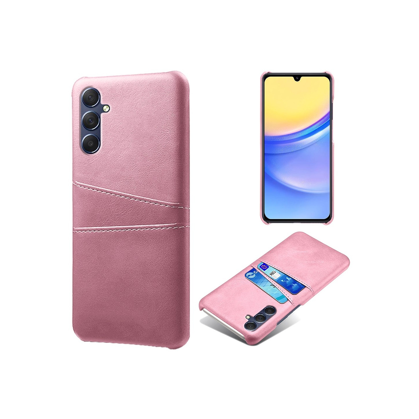 Til Samsung Galaxy A15 KSQ PU - læderbelagt skal hårdt etui