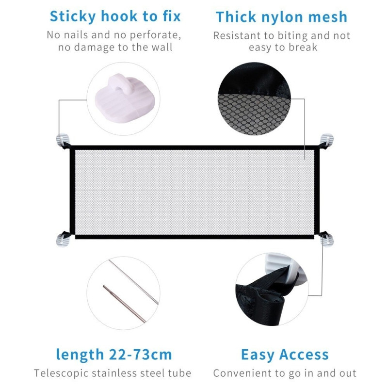 Sammenleggbart gjerde for hundekatt Kjæledyrnettgjerde 180* 72CM