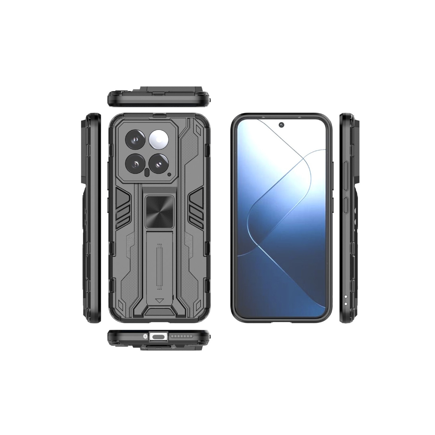 Til Xiaomi 14 Cover Case Shell Back med stativ