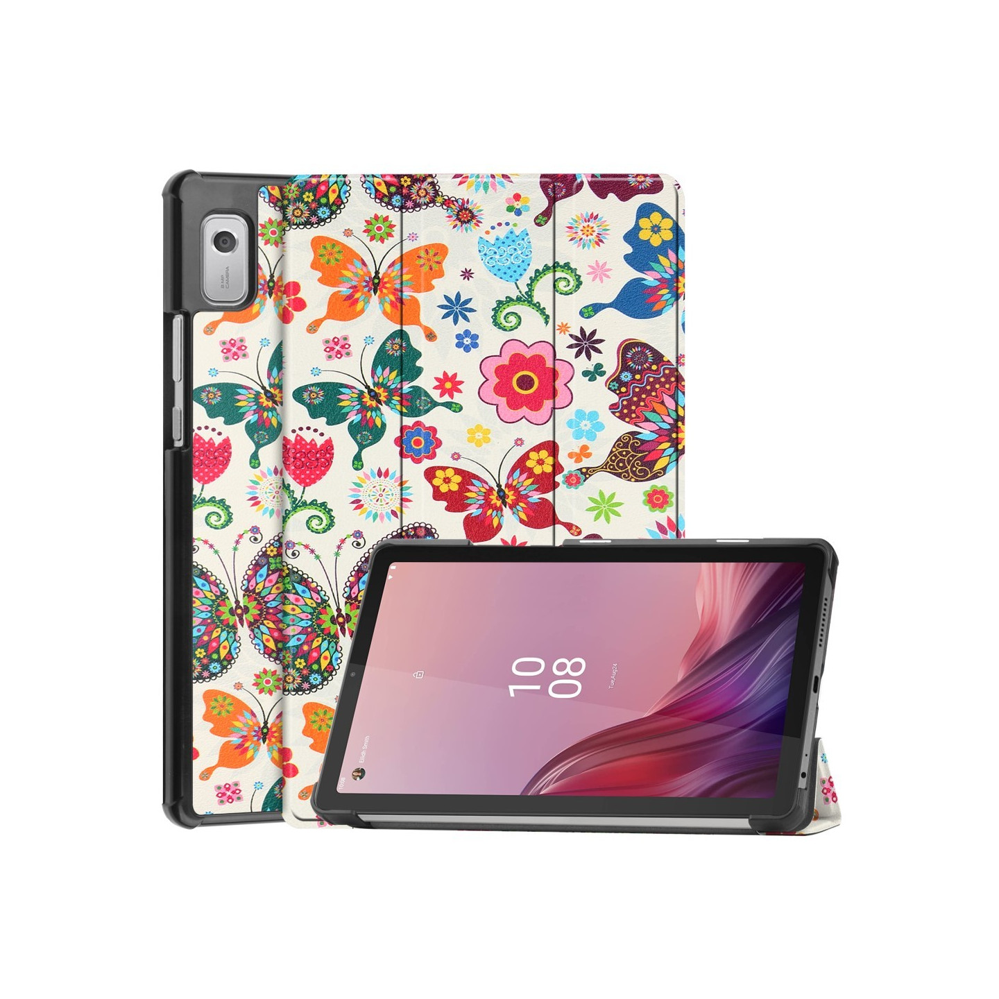 Trifoldbart deksel til Lenovo Tab M9 - Sommerfugler