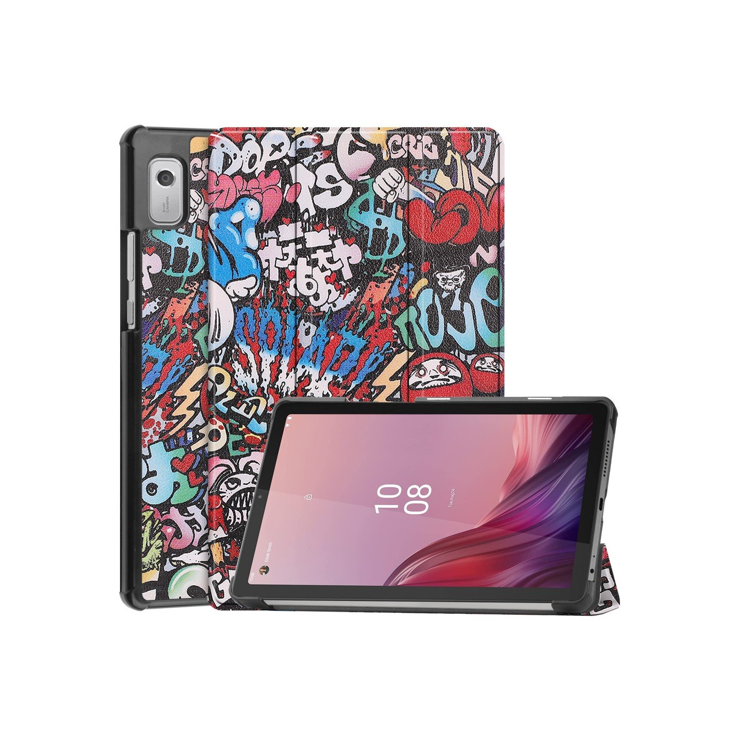 Trifoldbart deksel til Lenovo Tab M9 - Graffiti