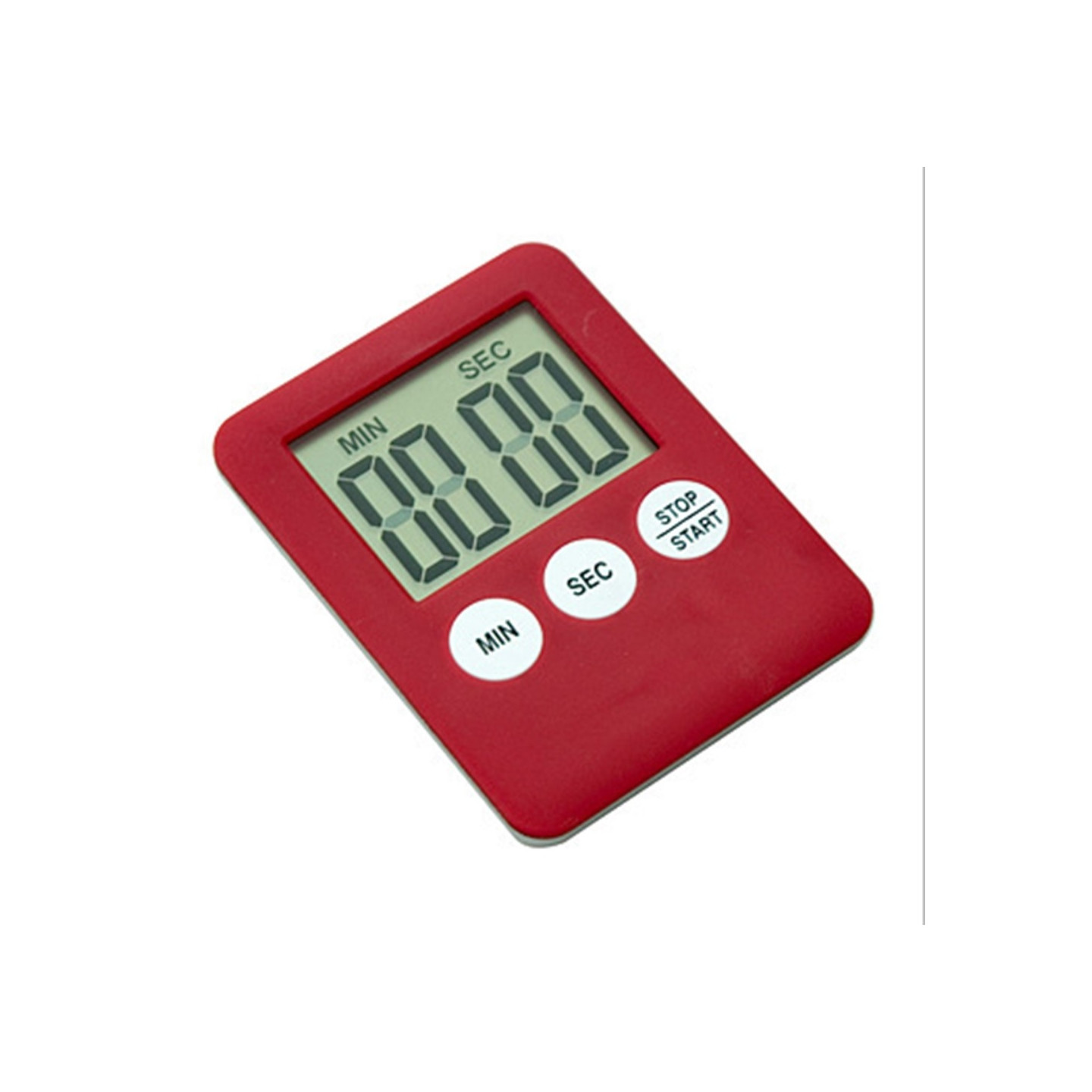 Tynn kjøkkentimer Timer Storskjerm Digital Magnetisk Nedtelling - Rød