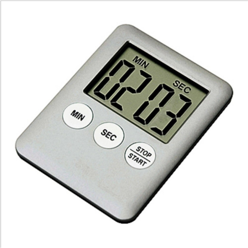 Thin Kitchen Timer Timer Large Screen Digital Magnetic Countdown - Silver