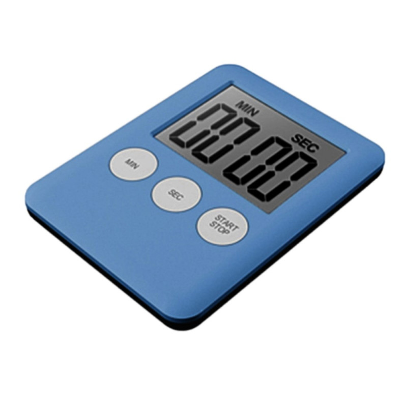 Tynd Køkken Timer Timer Storskærm Digital Magnetisk Nedtælling - Mørkeblå