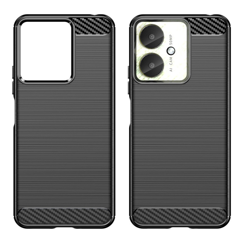 For Xiaomi Redmi 13C Carbon fiber texture Cover Back - Black