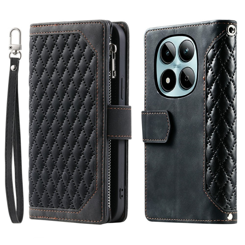 Til Xiaomi Redmi Note 15 Pro 5G Zipper Wallet Case Rhombus Telefoncover