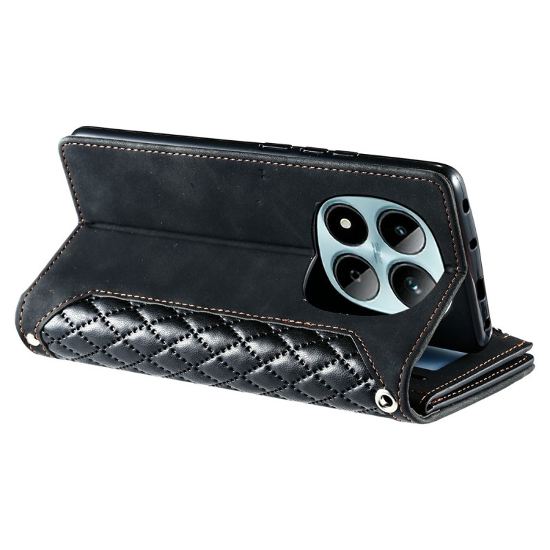 Xiaomi Redmi Note 15 Pro 5G Zipper Wallet Case Rhombus Stitching Line Puhelinsuojus