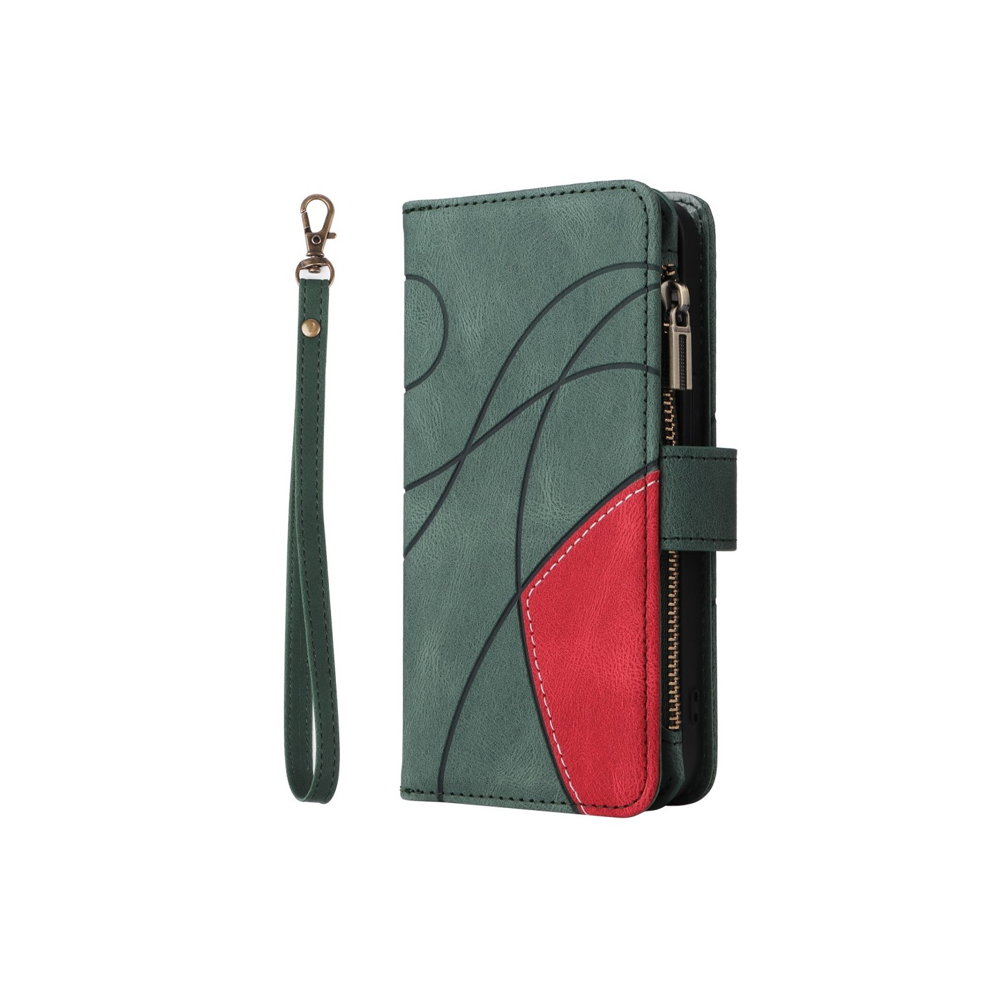 KT Wallet Case til Xiaomi Redmi 13C - Grøn - Rød