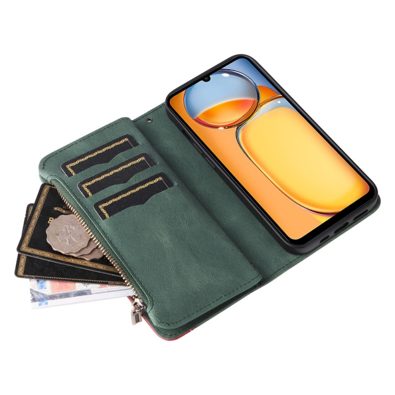 KT Wallet Case til Xiaomi Redmi 13C - Grøn - Rød