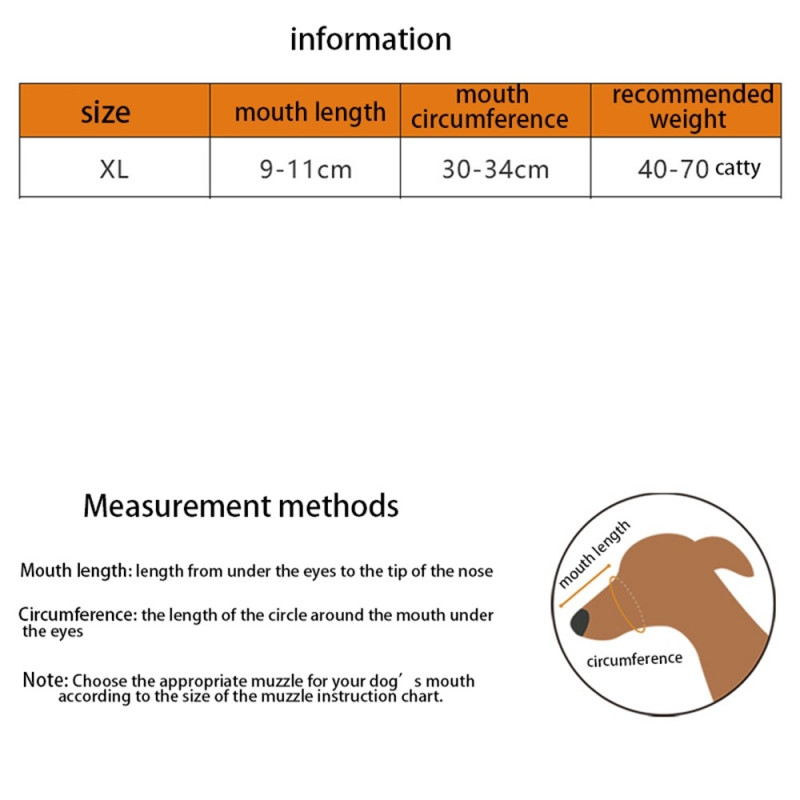 Anti-bitt munnkurv silikon kjæledyr hund anti-bjeffing munnbeskytter størrelse XL