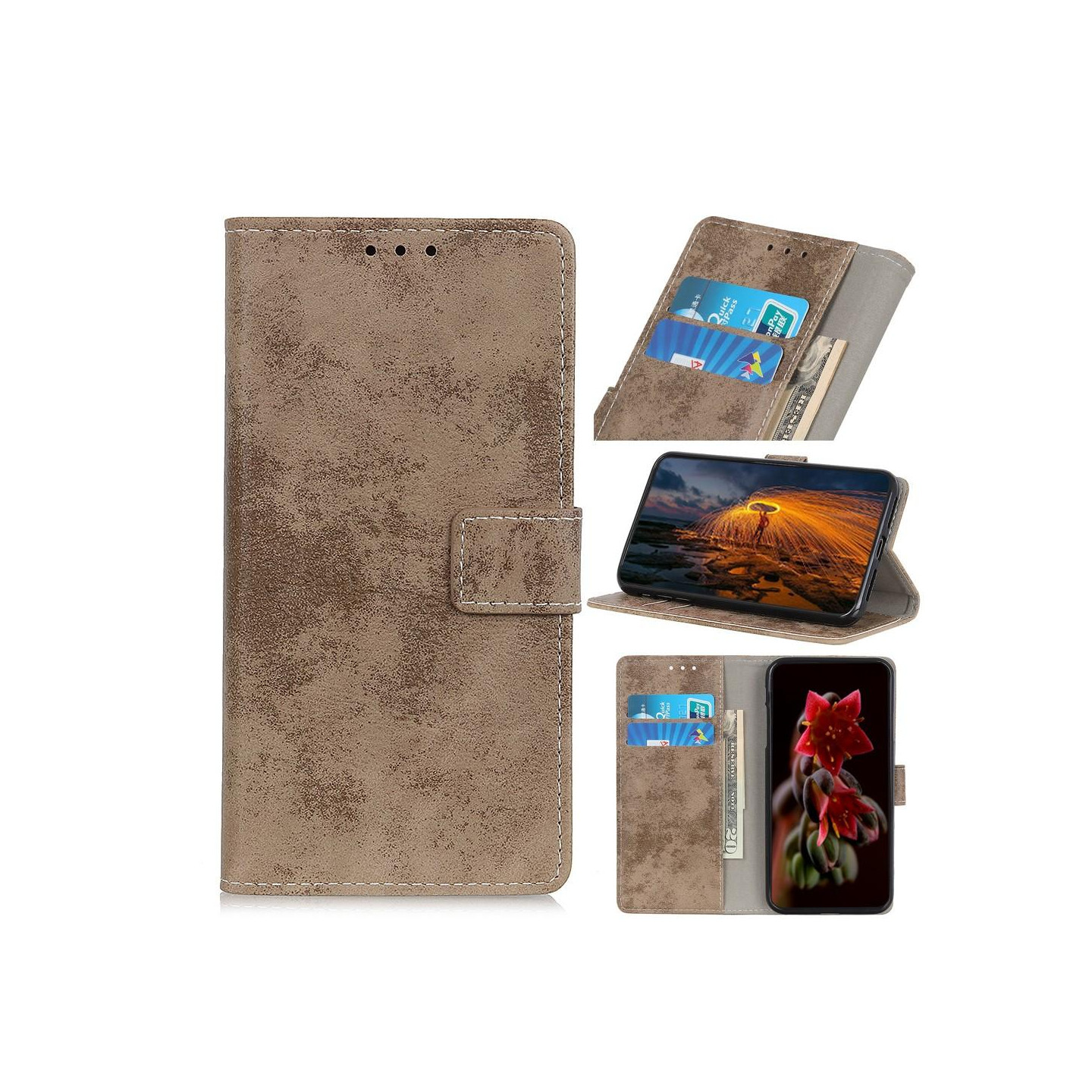 Retro tegnebogstaske til Google Pixel 6a - Khaki