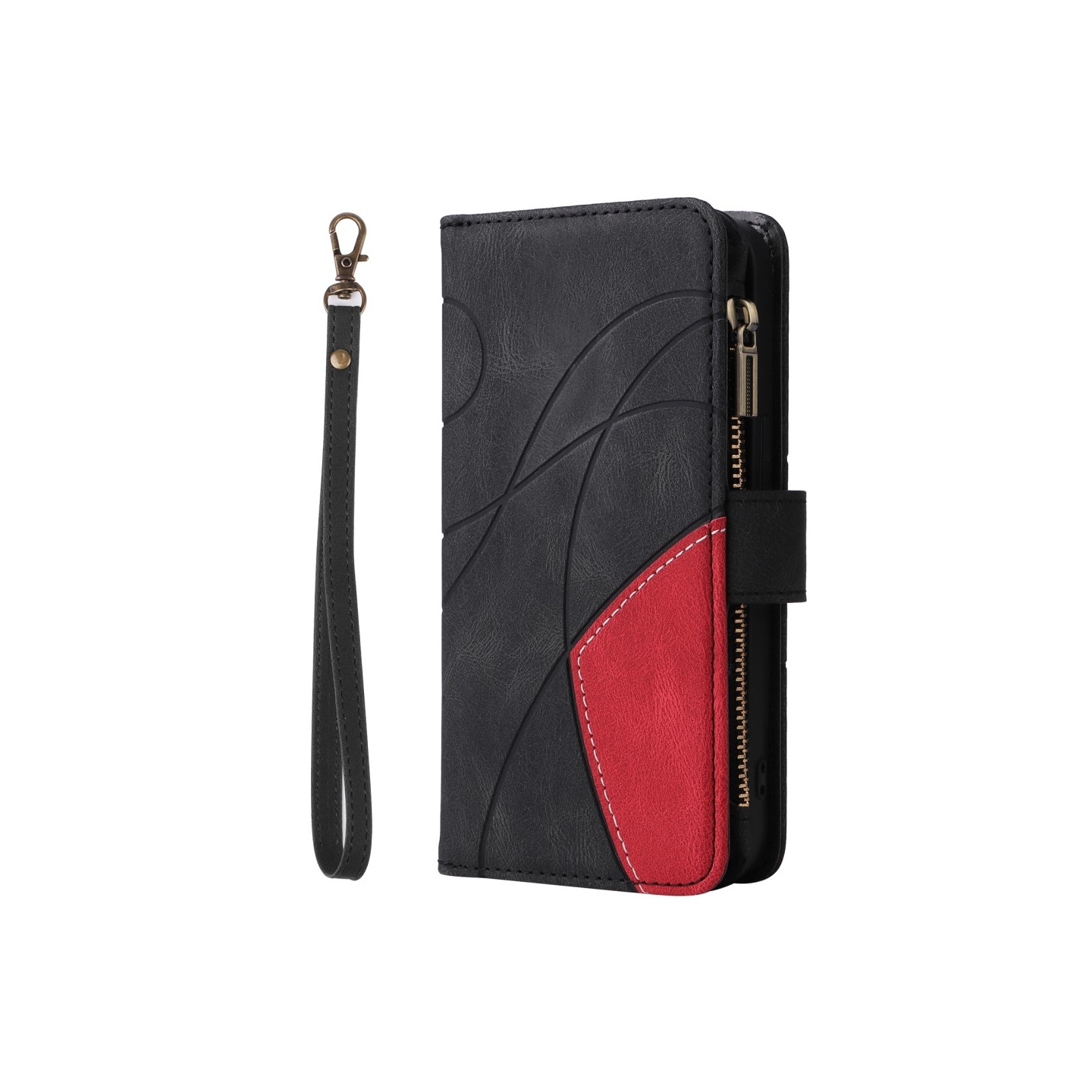 KT Wallet Case for Xiaomi Redmi 13C - Black - Red