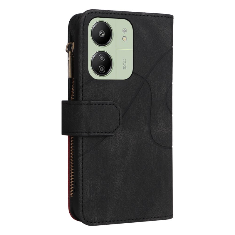 KT Wallet Case til Xiaomi Redmi 13C - Sort - Rød