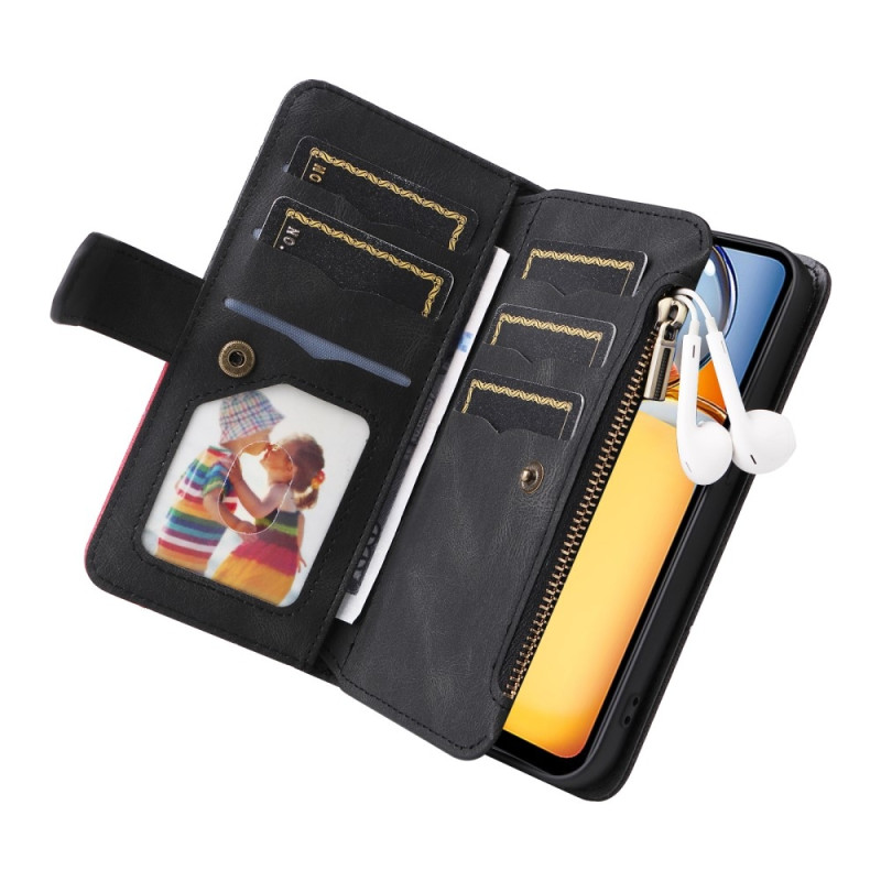 KT Wallet Case til Xiaomi Redmi 13C - Sort - Rød