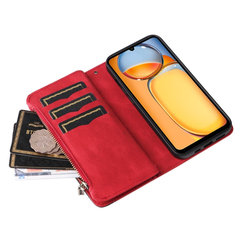 KT Wallet Case til Xiaomi Redmi 13C - Rød - sort