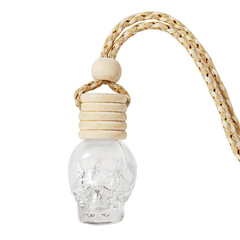 skull glass bottle perfume bottle wooden lid container liquid