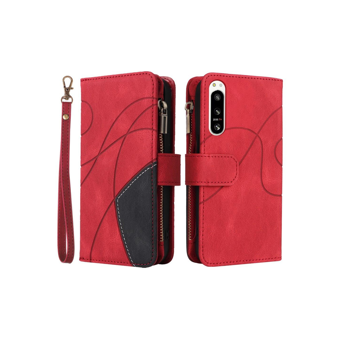 KT Multifunktion Series - 5 Til Sony Xperia 5 IV Telefontaske - Rød