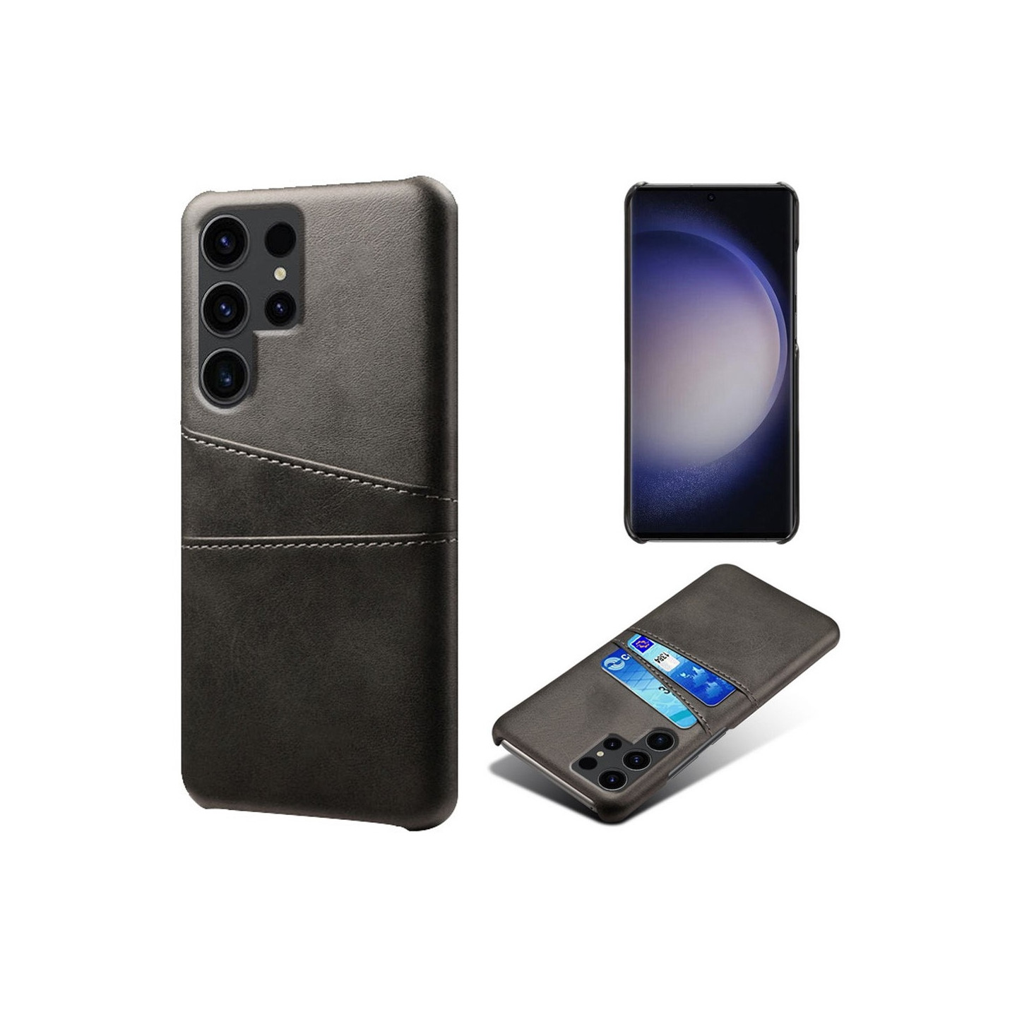 Til Samsung Galaxy S24 Ultra KSQ PU - læderbelagt skal hårdt etui