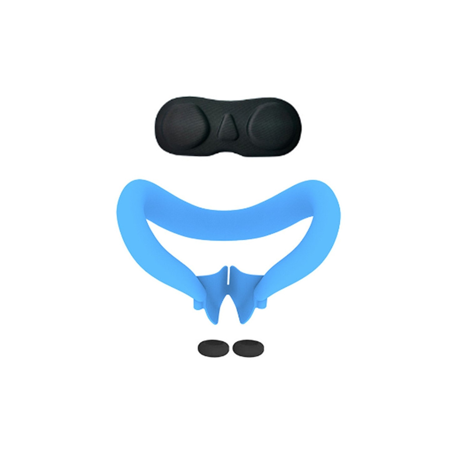 Meta Quest 3 VR Headset ansiktsmaske Linsehette 2 vippehette Blå