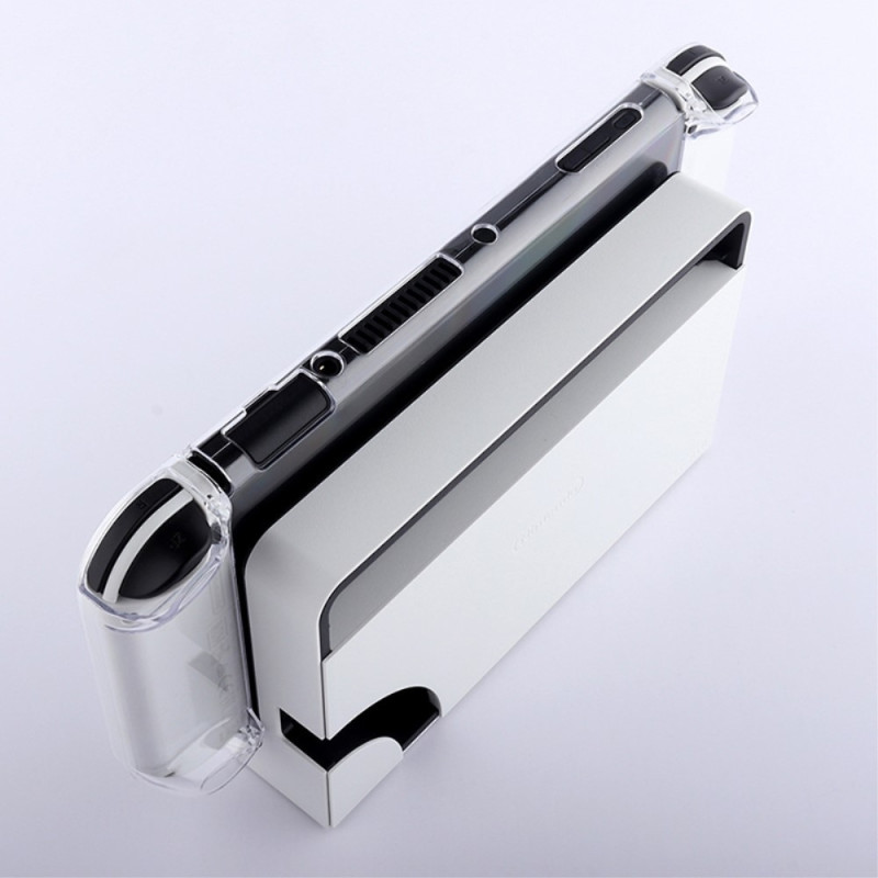 Kompatibel med Nintendo Switch OLED Protector Transparent Case med Kickstand
