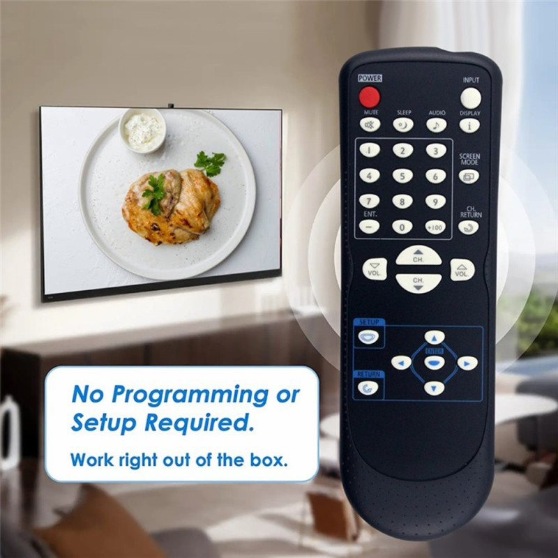 Fjernkontroll erstatning NF601UD for Emerson Sylvania TV (uten stemmefunksjon)