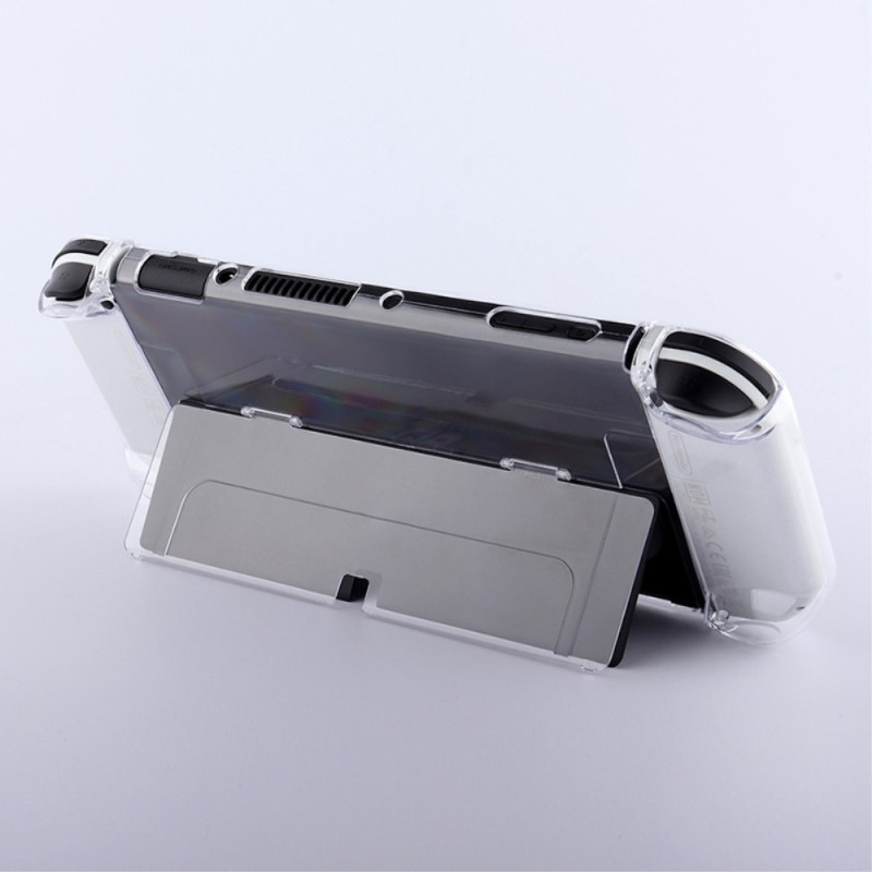 Kompatibel med Nintendo Switch OLED Protector Transparent Case med Kickstand