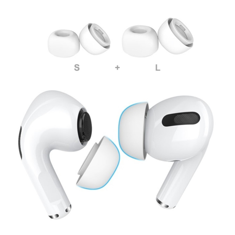 2 par hodetelefontips for Apple AirPods Pro 2, størrelse: S+L