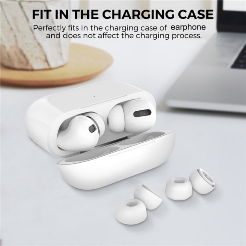 2 pairs of earphone tips for Apple AirPods Pro 2, size: S+L