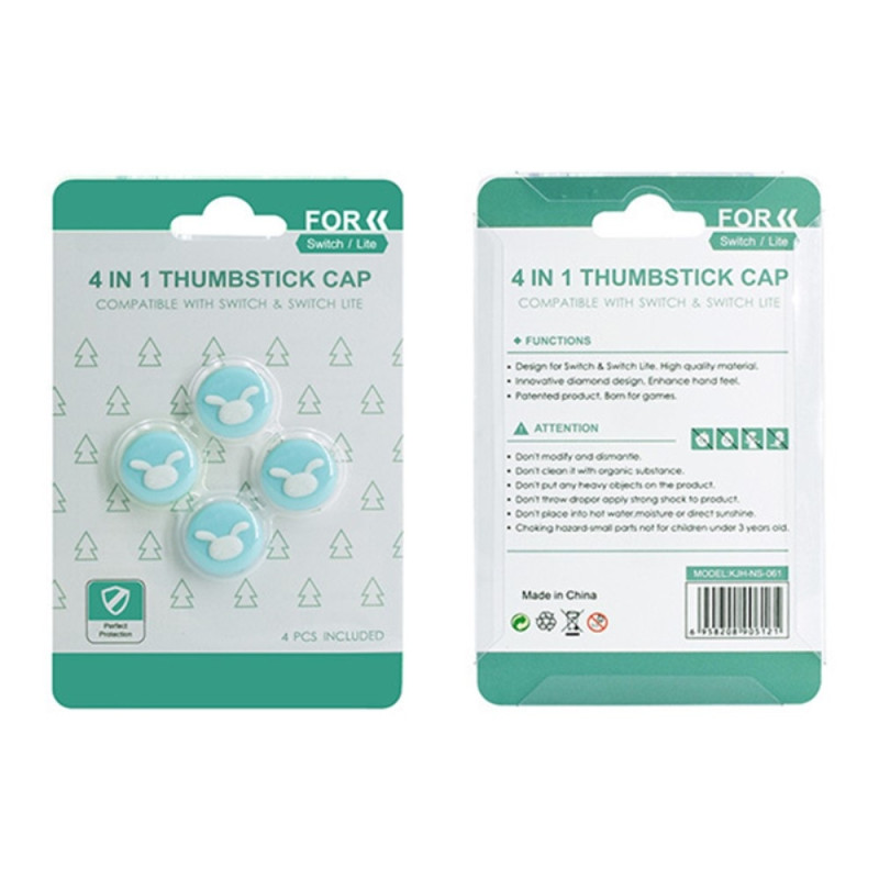 Kompatibel med Nintendo Switch Switch Lite Cartoon Silikoneknapper - Blå+Hvid