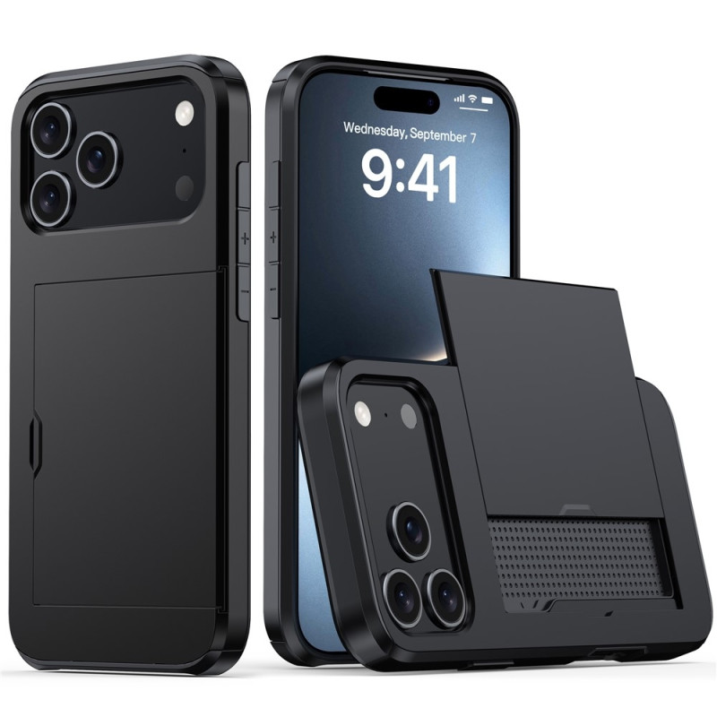 For iPhone 17 Pro PC+TPU Phone Cover Sliding Card Holder