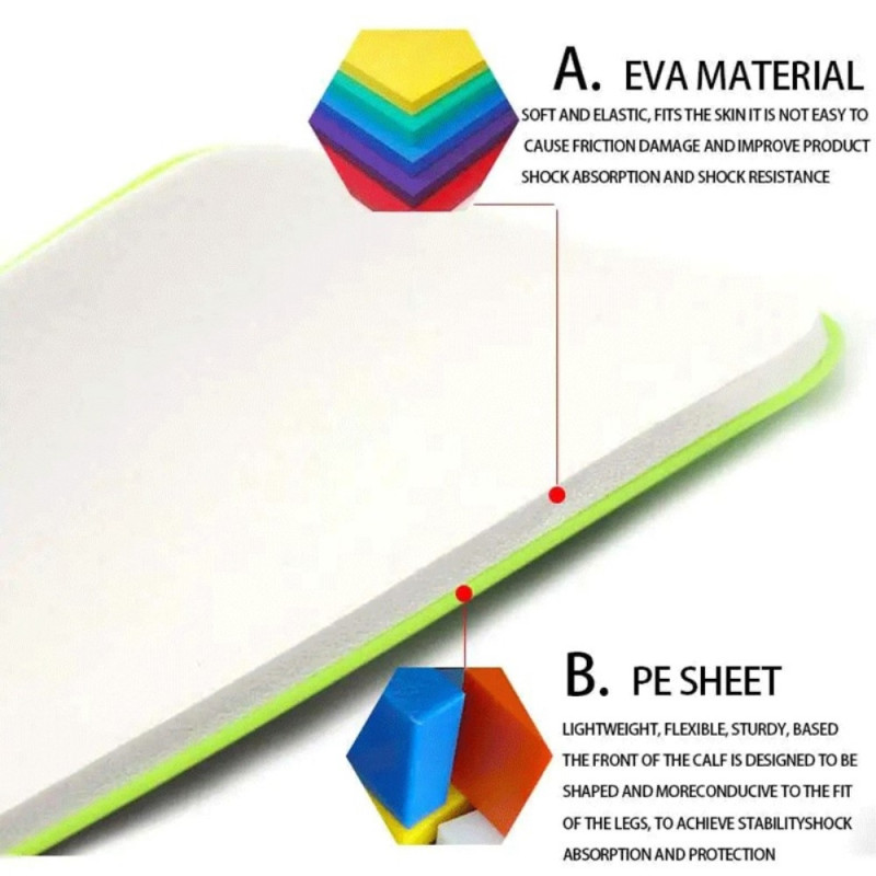 1 par fotball benbeskyttere PE+EVA utendørs sportsbenbeskyttere - hvit/L