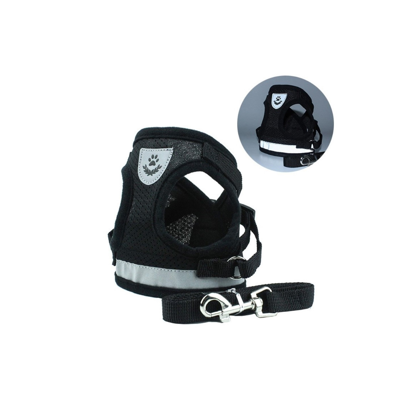 Reflective Dog Harness for Small Medium Dog - Black/L