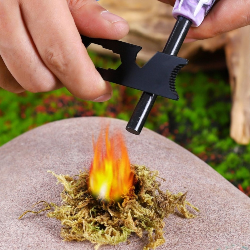 Camp Fire Starter Flint Scraper Fire Rod Striker Pullonavaaja