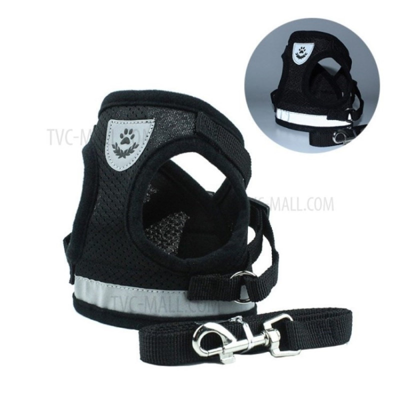 Reflective Dog Harness for Small Medium Dog - Black/S