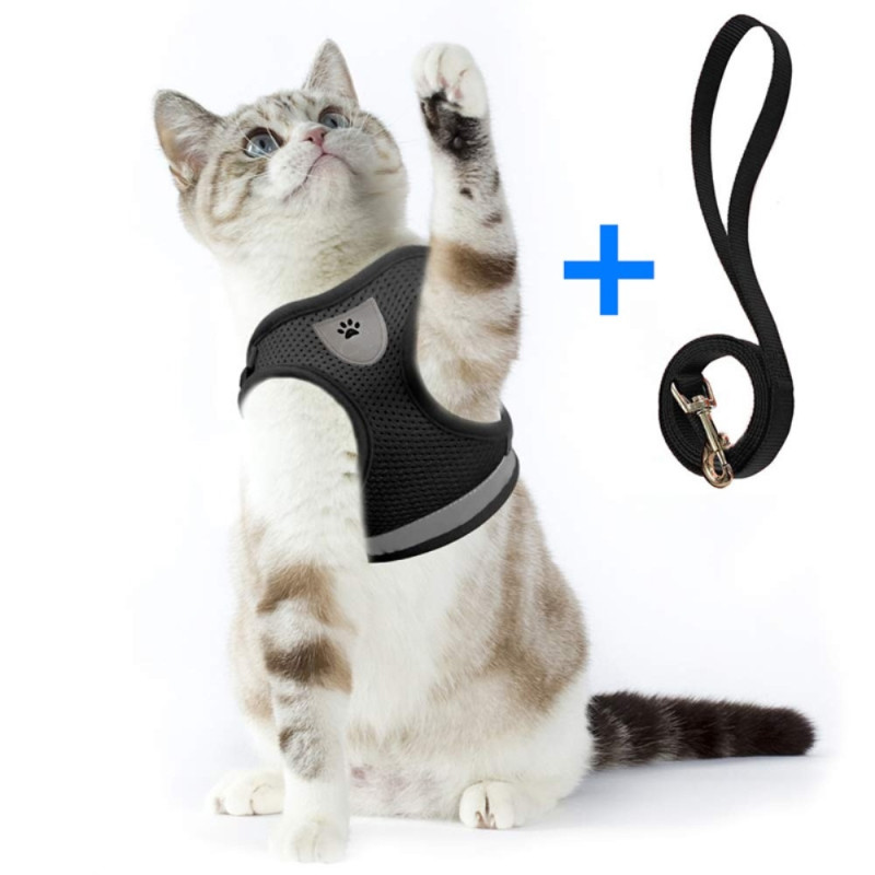 Reflective Dog Harness for Small Medium Dog - Black/XL