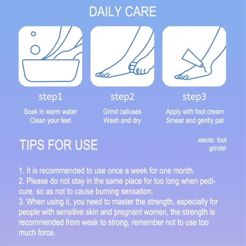 Elektrisk fotkvern To - hastighets pedikyrverktøy