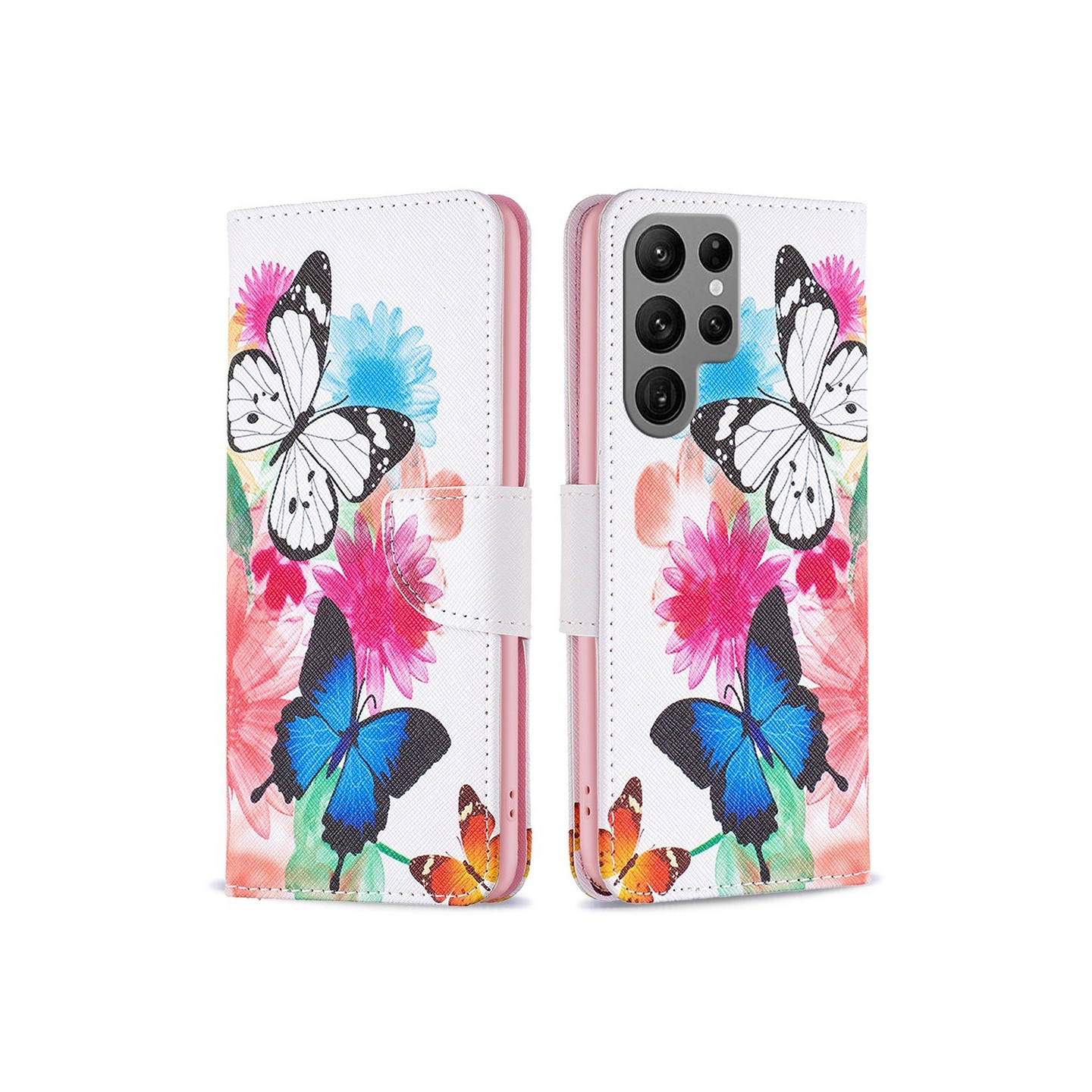 For Samsung Galaxy S24 Ultra Wallet Stand Case Pattern Phone Cover